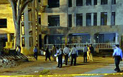 Mohammad Ali, another police official, told reporters that the second bomb went off in a car. “The low-intensity explosive was planted in a car. The blast has badly damaged the car but no one was hurt,” he said.