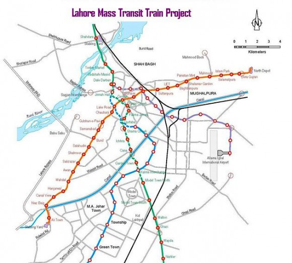 lahore orange metro train map